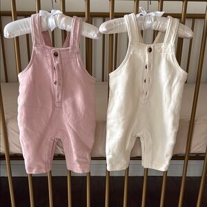 Pink and Cream Kids Overalls